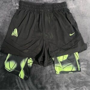 Nike Black and Lime Green Dri-FIT Shorts